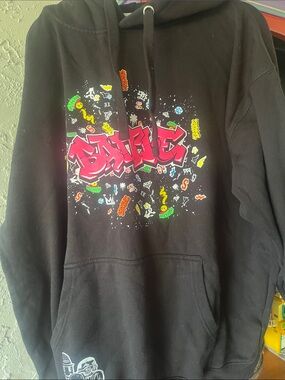 Battle Graphic Hoodie with Pink Graffiti 2xl
